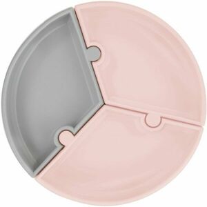 Minikoioi Puzzle Pinky Pink/ Powder Grey osztott tányér tapadókoronggal kép