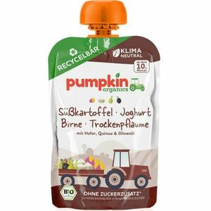 Pumpkin Organics BIO édesburgonya joghurttal, aszalt szilvával, zabpehely bébiétel 100 g kép