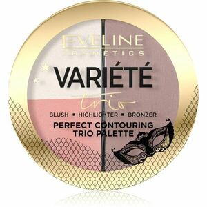 Eveline Cosmetics Variété Trio Púderes highlight és kontúr paletta 3 az 1-ben árnyalat 01 Light 10 g kép