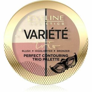 Eveline Cosmetics Variété Trio Púderes highlight és kontúr paletta 3 az 1-ben árnyalat 02 Medium 10 g kép