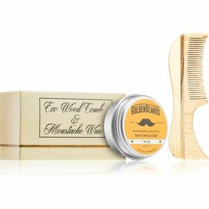Golden Beards Eco Wood Comb 7.5cm + Moustache Wax szett (szakállra) kép