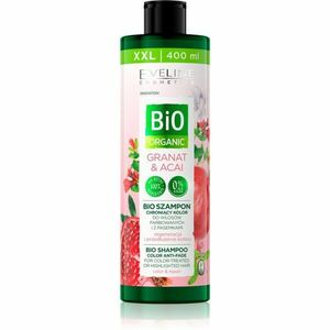 Eveline Cosmetics Bio Organic Granat & Acai regeneráló sampon festett vagy melírozott hajra 400 ml kép