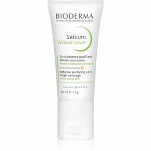 Bioderma Sébium Global Cover intenzíven fedő tonizáló ápolás az arcnak pattanásos bőrre árnyalat természetes 30 ml kép