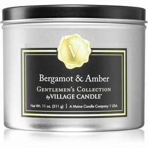 Village Candle Gentlemen's Collection Bergamot & Amber illatgyertya alumínium dobozban 311 g kép