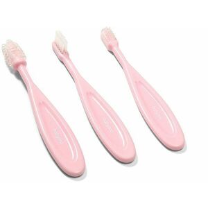 BabyOno Gyerek fogkefe készlet, 3 db, rózsaszín kép