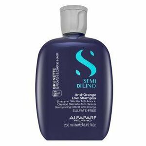 Alfaparf Milano Semi Di Lino Brunette Anti-Orange Low Shampoo neutralizáló sampon barna árnyalatért 250 ml kép