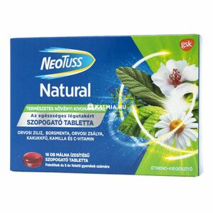 NeoTuss Natural szopogató tabletta málna ízesítéssel 16 db kép