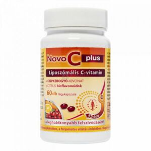 Novo C Plus Liposzómális C-vitamin csipkebogyó kivonattal lágykapszula 60 db kép