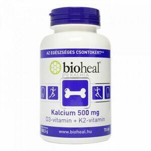 Bioheal Kalcium 500 mg +D3-vitamin +K2-vitamin filmtabletta 70 db kép
