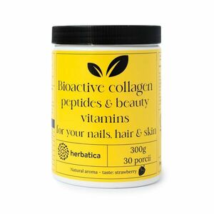 Bioaktív kollagén peptidekkel és vitaminokkal a szépségért, körmökért, hajért és bőrért - 300g - Herbatica Íz: Eper kép