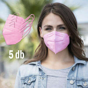FFP2 légzésvédő egészségügyi arcmaszk (KN95) / rózsaszín / 5 db kép