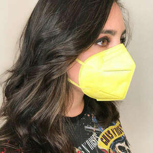 FFP2 légzésvédő egészségügyi arcmaszk (KN95) / sárga / 1 db kép