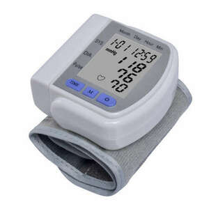 Csuklós vérnyomásmérő, LCD kijelző, fehér kép