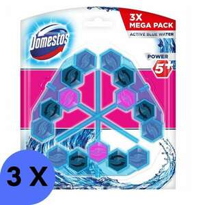Domestos Power5+ WC frissítő blokk Blue Water Pink Magnolia (3x53g) kép