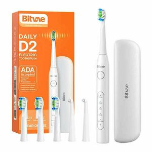 Sonic toothbrush with tips set and travel case D2 (white) kép