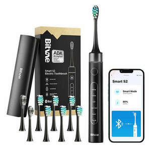Sonic toothbrush with app, tips set and travel etui S2 (black) kép