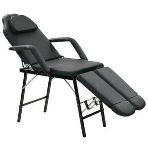 vidaXL hordozható fekete műbőr arckezelő szék 185 x 78 x 76 cm kép