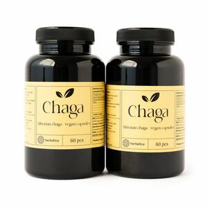 Kedvezményes készlet: 2 x Szibériai Chaga - 60 vegán kapszula (300mg/kapszula) - Herbatica kép