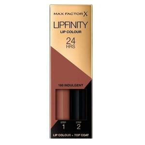 Folyékony Rúzs - Max Factor Lipfinity, Lip Colour + Top Coat, árnyalata 190 Indulgent, 1 csomag kép