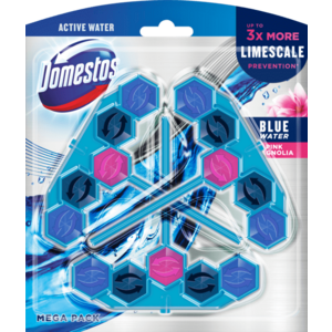 Domestos Power5+ Pink Magnolia Active Blue Water Wc Frissítő Blokk 3 x 53 g kép