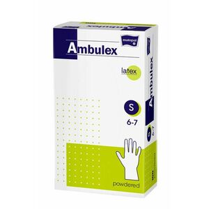 Ambulex Ambulex LATEX kesztyűk S-es méret, nem steril, púderezett 100 db kép