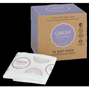 Ginger Organic nappali betétek (ultravékony szárnyakkal, egyenként csomagolva) 10 db kép