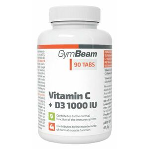 GymBeam Vitamín C+D3 1000IU 90 db kép