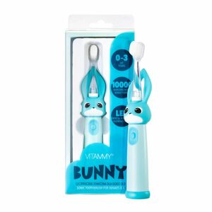 Vitammy Bunny Szonikus fogkefe gyermekeknek LED fénnyel és nanoszálakkal, 0-3 éves korig, kék színben kép