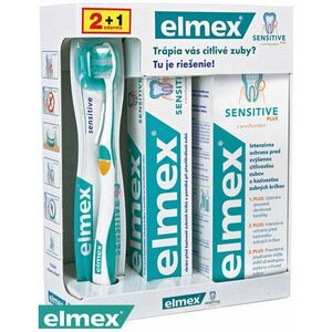 Elmex Sensitive plus készlet érzékeny fogakhoz - fogkefe + fogkrém 75 ml + szájvíz 400 ml kép