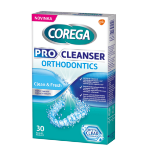 Corega Pro Cleanser Orthodontics Fogszabályozó tisztító tabletták 30 tabletta kép