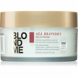 Schwarzkopf Professional Blondme All Blondes Rich tápláló maszk vastag szálú haj 200 ml kép