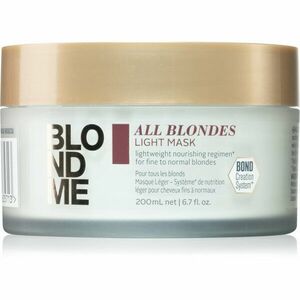 Schwarzkopf Professional Blondme All Blondes Light tápláló maszk vékonyszálú és normál hajra 200 ml kép