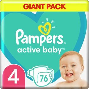 Pampers Active Baby Size 4 eldobható pelenkák 9-14 kg 76 db kép