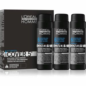 L’Oréal Professionnel Homme Cover 5' színező hajfesték árnyalat 6 Dark Blond 3x50 ml kép