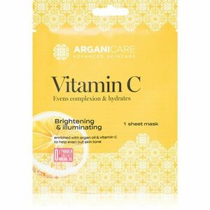 Arganicare Vitamin C Sheet Mask arcmaszk bőrvilágosító hatással C vitamin 1 db kép
