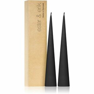 ester & erik cone candles raw black (no. 75) gyertya 2x25 cm kép