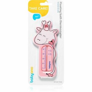 BabyOno Take Care Floating Bath Thermometer gyerek lázmérő fürdőbe Pink Giraffe 1 db kép
