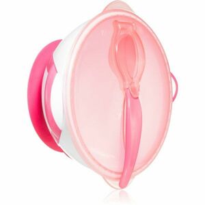 BabyOno Be Active Suction Bowl with Spoon etetőszett gyermekeknek Pink 6 m+ 2 db kép