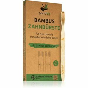 Pandoo Bamboo Toothbrush bambuszos fogkefe Medium Soft 4 db kép