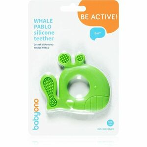 BabyOno Be Active rágóka 6m+ Whale Pablo Green 1 db kép