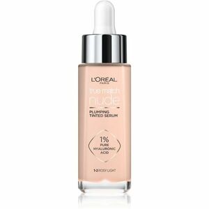 L’Oréal Paris True Match Nude Plumping Tinted Serum szérum egységesíti a bőrszín tónusait árnyalat 1-2 Rosy Light 30 ml kép