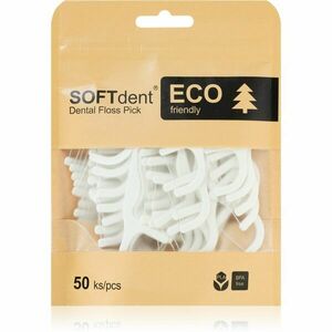 SOFTdent ECO Dental Floss Pick fogpiszkáló fogselyemmel 50 db kép