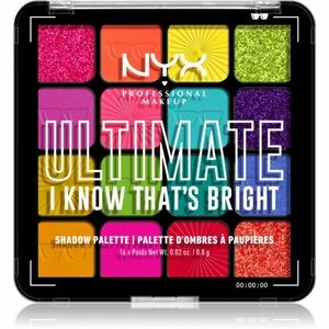 NYX Professional Makeup Ultimate Shadow Palette szemhéjfesték árnyalat I Know That's Bright 16 db kép