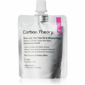 Carbon Theory Charcoal, Tea Tree Oil & Mineral Mud intenzív regeneráló maszk problémás és pattanásos bőrre 50 ml kép