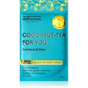 delhicious COCO-NUT-TEA FOR YOU COCONUT BLACK TEA hidratáló testpeeling száraz és érzékeny bőrre 100 g kép