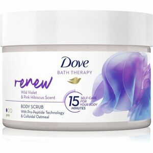 Dove Bath Therapy Renew gyengéd testpeeling Wild Violet & Pink Hibiscut 295 ml kép