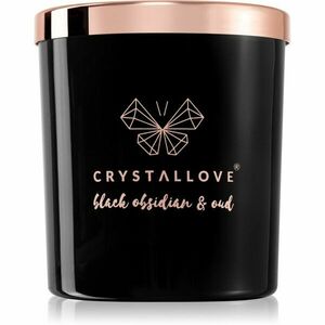Crystallove Crystalized Scented Candle Black Obsidian & Oud illatgyertya 220 g kép