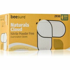 BeeSure Naturals Cloud White púdermentes nitrilkesztyű méret L 2x150 db kép