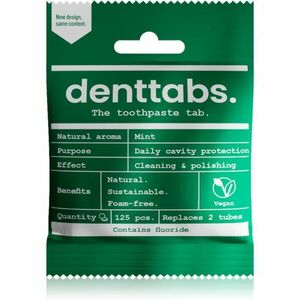 Denttabs Natural Toothpaste Tablets with Fluoride fluoridos fogkrém tablettákban Mint 125 db kép