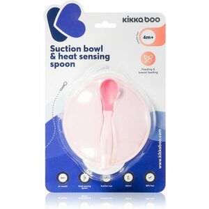 Kikkaboo Suction Bowl & Heat Sensing Spoon etetőkészlet 4 m+ Pink 2 db kép